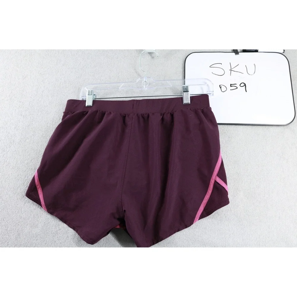 Under Armour Shorts Womens Medium Maroon HeatGear Running Athletic Loose 1059